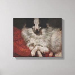 Eleganter Hund sitzend auf einem Kissen (Gustave C Leinwanddruck