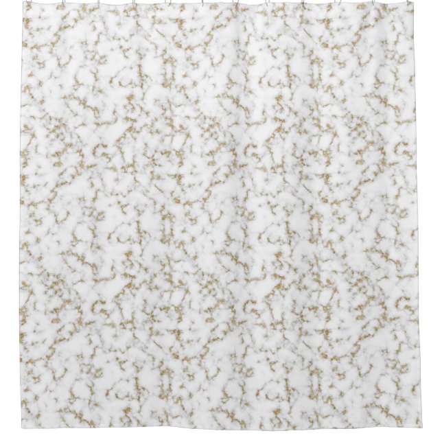 Eleganter Imitat aus Gold und grauem Marmor Duschvorhang (Vorderseite)