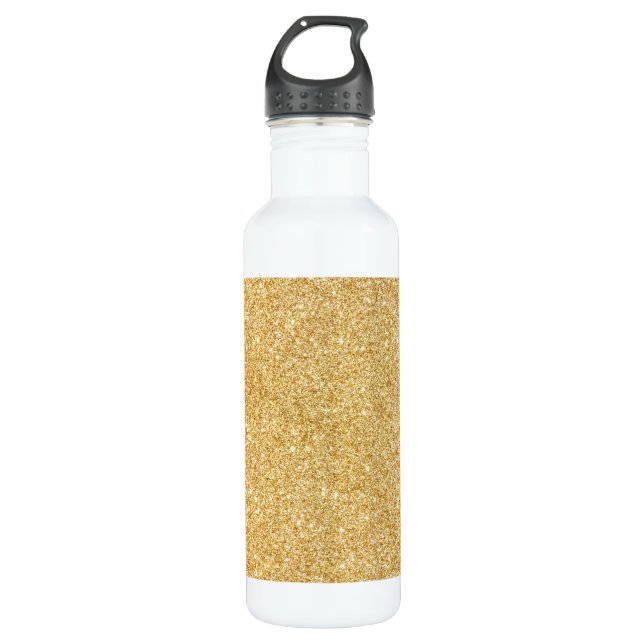 Eleganter Imitat-GoldGlitzer Edelstahlflasche (Vorderseite)