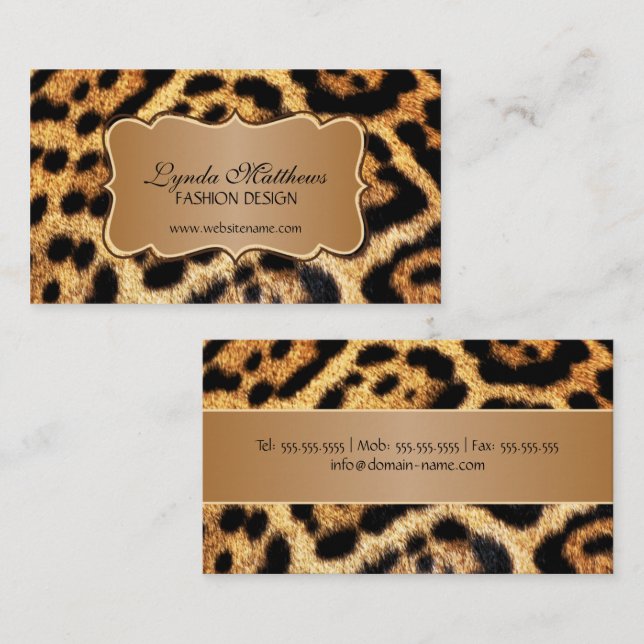 Eleganter Imitat-Leopard-Pelz Visitenkarte (Vorne/Hinten)