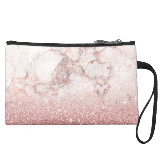 Eleganter Imitat-Rosen-GoldGlitzer weißes Mini Velour Clutch