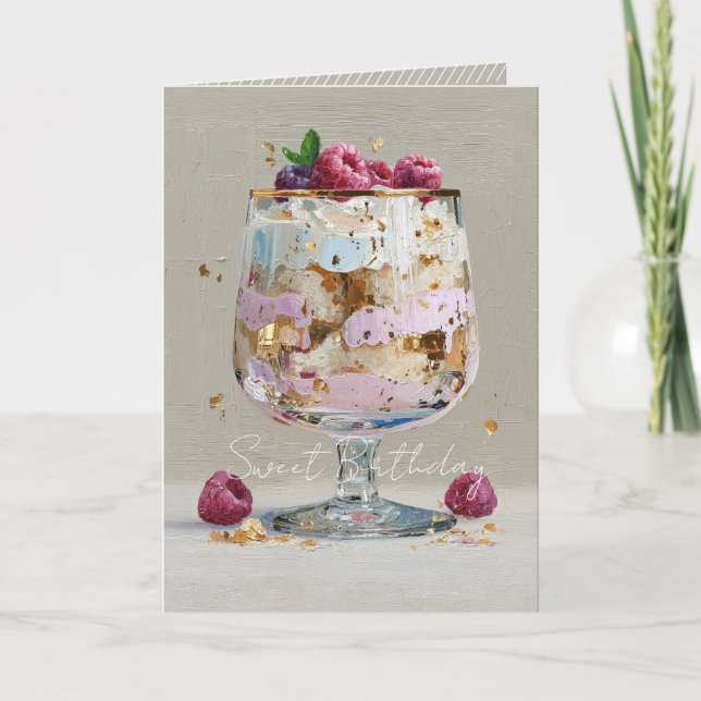 Eleganter Impasto-Himbeer-Dessert   Einladung (Vorderseite)