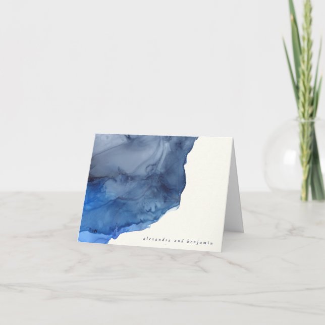 Eleganter indischer Name für Abstrakte Wasserfarbe Dankeskarte (Vorderseite)