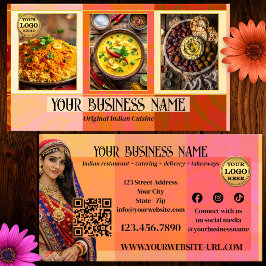 Eleganter indischer Restaurant- und Catering-QR-Co Visitenkarte