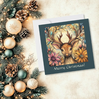 Eleganter, individuell anpassbarer Reinder Feiertagskarte