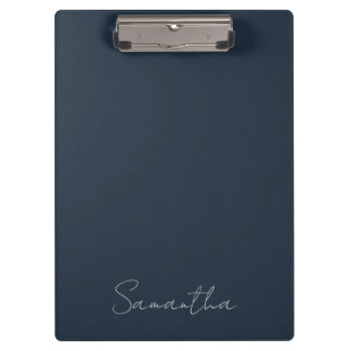 Eleganter Individuelle Name Dark Blue Klemmbrett