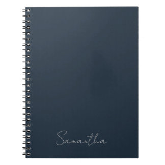 Eleganter Individuelle Name Dark Blue Notebook Notizblock