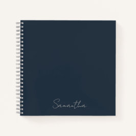 Eleganter Individuelle Name Dark Blue Notebook Notizbuch