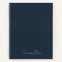 Eleganter Individuelle Name Dark Blue Notebook