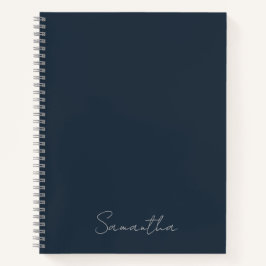 Eleganter Individuelle Name Dark Blue Notebook Notizbuch