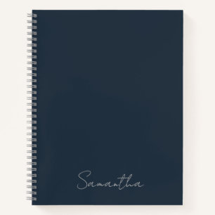 Eleganter Individuelle Name Dark Blue Notebook Notizbuch