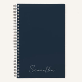 Eleganter Individuelle Name Dark Blue Notebook Notizbuch