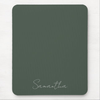 Eleganter Individuelle Name Dark Green Mousepad