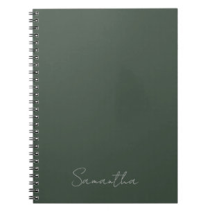 Eleganter Individuelle Name Dark Green Notizblock