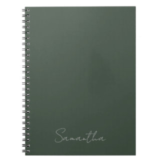 Eleganter Individuelle Name Dark Green Notizblock