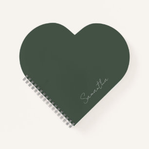 Eleganter Individuelle Name Dark Green Notizbuch