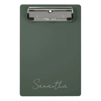 Eleganter Individuelle Name Green Blue Mini Klemmbrett
