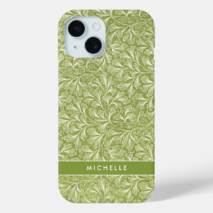 Eleganter Individuelle Name Green Botanical Case-Mate iPhone Hülle