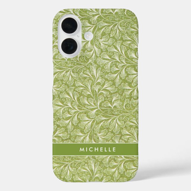 Eleganter Individuelle Name Green Botanical Case-Mate iPhone Hülle (Rückseite)