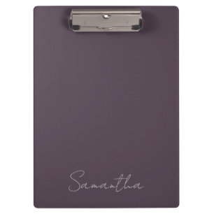 Eleganter Individuelle Name Lila Taupe Klemmbrett
