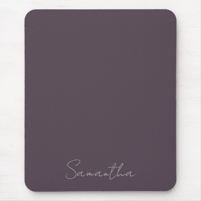 Eleganter Individuelle Name Lila Taupe Mousepad (Vorne)