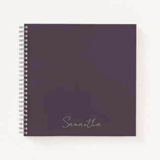 Eleganter Individuelle Name Lila Taupe Notizbuch