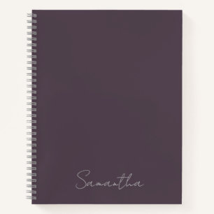 Eleganter Individuelle Name Lila Taupe Notizbuch