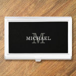 Eleganter Individuelle Name Monogram Personalisier Visitenkarten Dose<br><div class="desc">Passen Sie den Text an, und erstellen Sie einfach Ihre personalisierte Visitenkarten-Hülle. Klicken Sie auf Weiter, um die Hintergrundfarbe oder Textfarbe zu ändern. Sie können dieses Design auf anderen Zazzle-Produkten übertragen und an die meisten Zazzle-Produkte anpassen. Standard Studio Designs werden in hochauflösender Vektorgrafik für einen beruflichen Druck hergestellt. Vielen Dank,...</div>