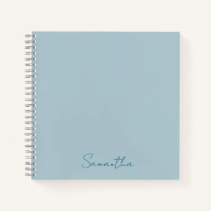 Eleganter Individuelle Name Pastel Blue Notebook Notizbuch