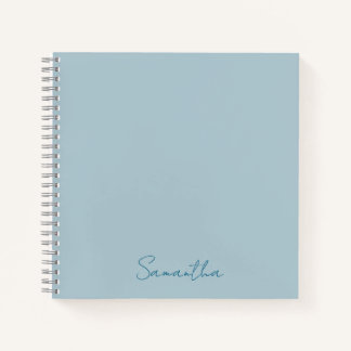 Eleganter Individuelle Name Pastel Blue Notebook Notizbuch