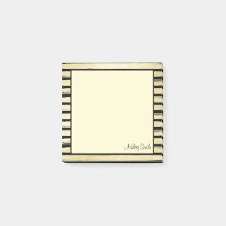 Eleganter individuelle Name schwarze Goldfolie ges Post-it Klebezettel