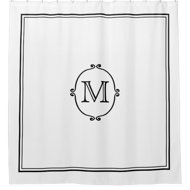 Eleganter individueller Monogram-Duschvorhang Duschvorhang (Vorderseite)