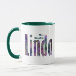 Eleganter, individueller Name "Linda", dunkelgrau  Tasse