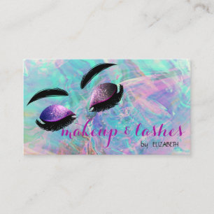 Eleganter Iridescent Opal Glitzer Lashes Visitenkarte