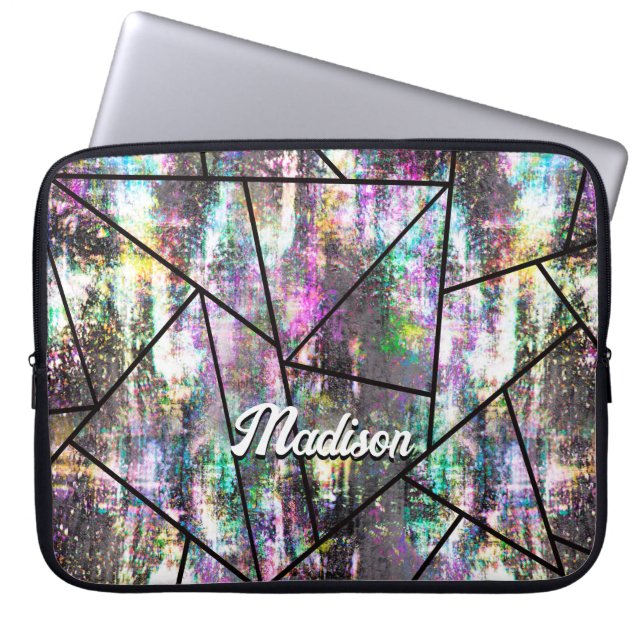 Eleganter irisierender geistlicher Glitzer Laptopschutzhülle (Vorderseite)