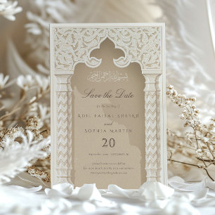 Eleganter islamischer Bogen Save the Date Einladun Einladung