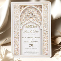 Eleganter islamischer Bogen Save the Date Einladun