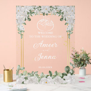 Eleganter islamischer Hochzeitseingang Acrylschild