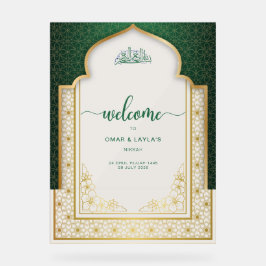 Eleganter islamischer Hochzeitsempfang Acrylschild