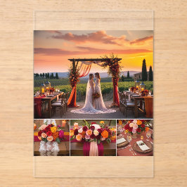 Eleganter italienischer Sunset Wedding Dekor Acryleinladungen