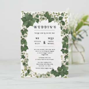 Eleganter Ivy Wedding Table Plan und Einladungen