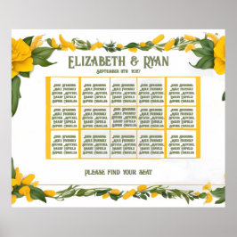 Eleganter Ivy Wedding Table Plan und Einladungen Poster