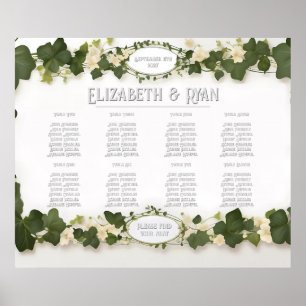 Eleganter Ivy Wedding Table Plan und Einladungen Poster