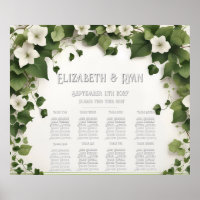 Eleganter Ivy Wedding Table Plan und Einladungen