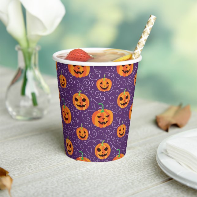 Eleganter Jack O' Lanterns Pappbecher (In Situ)