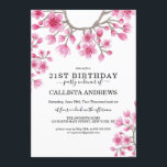 Eleganter Japanischer Kirschblossom Blumensüß 16 Einladung<br><div class="desc">Diese elegante und moderne Geburtstagsfeier lädt zum stilvollen und stilvollen Event ein. Es verfügt über handbemalte Rosa, Beerenrosa und rote Wasserfarbe japanische Kirschblüten Blätter auf Zweigen auf einem schlichten, weißen Hintergrund. Es ist hübsch, einzigartig, schön, minimalistisch und künstlerisch, das perfekte Design, um Ihre Gäste zu beeindrucken. Stilisieren Sie Ihre besonderen...</div>