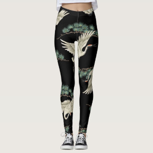 Eleganter japanischer Kranich: künstlerische Darst Leggings