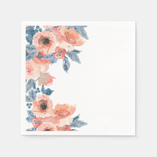 Eleganter Jeden Anlaß Peach und Blue Rose Blütenbl Serviette