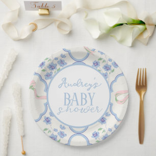 Eleganter Junge Baby Shower Papierplatte Pappteller