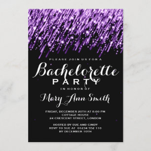Eleganter Junggeselinnen-Abschied Lila Fallende St Einladung
